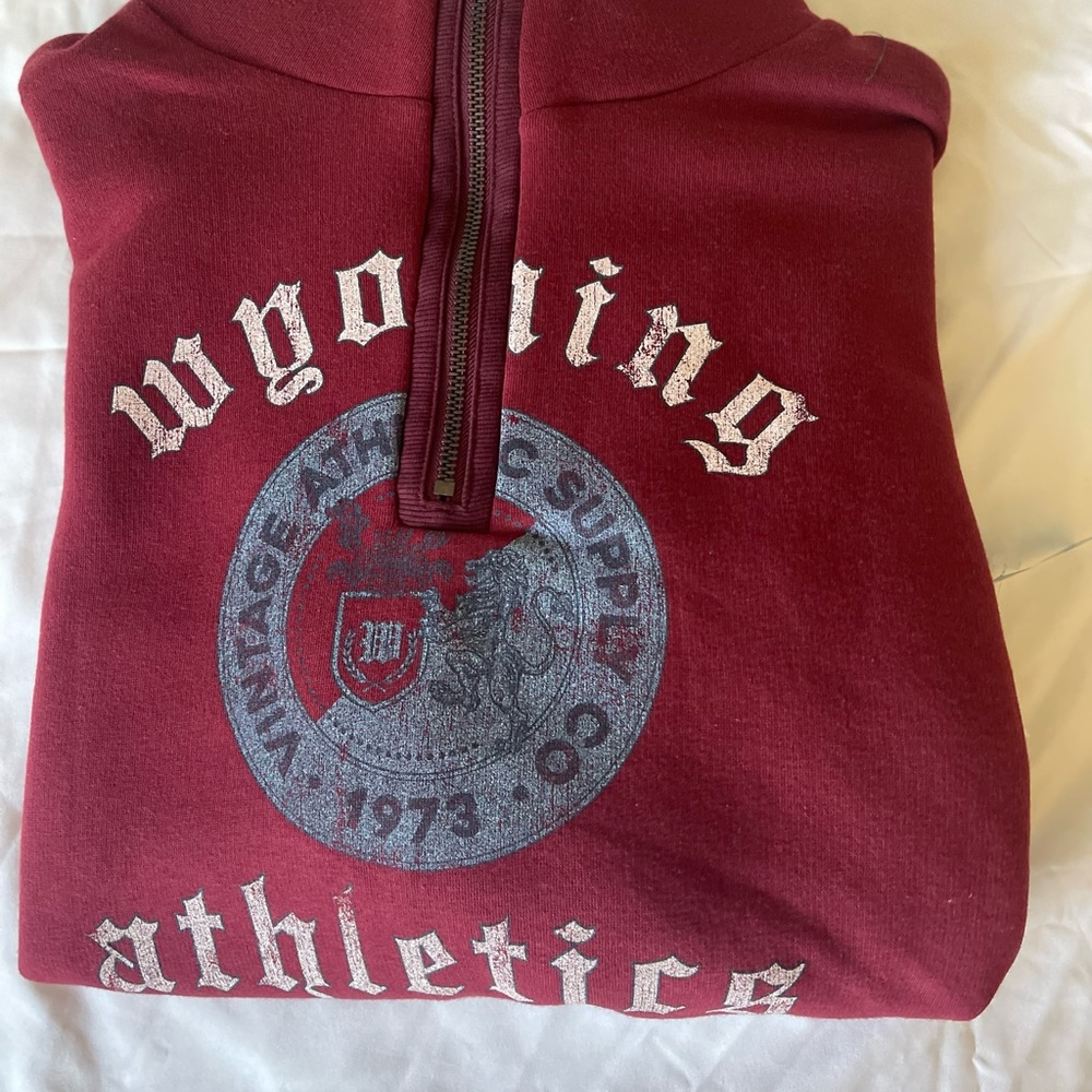 NWT Maroon Sweatshirt Hoodie Crop - Picture 5 of 5